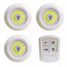 Luminária Kit 3 Lâmpadas Led Sem Fio com Controle MT027