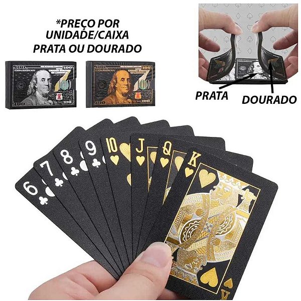 Baralho Dolar Preto Poker Truco Cartas Jogos MT066