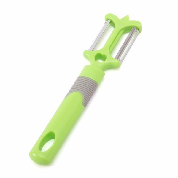 Descascador de Legumes e Frutas Lâmina Inox Cabo Plástico Casa Cozinha Multiuso Universal 2 em 1 - UCO471