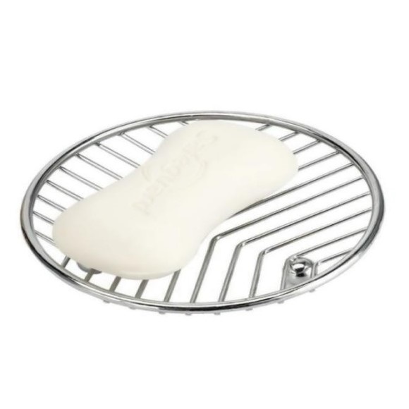 Porta Sabonete/Saboneteira Aramado Metal Cromado 12cm (Redonda) - HM5479