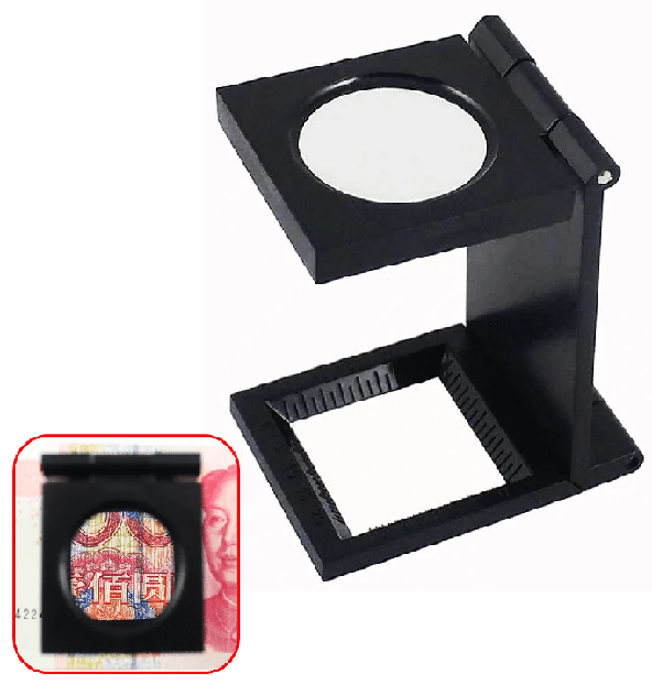 Lupa de Bolso Conta Fios Ampliação 8x 20mm para Reparos MG14110