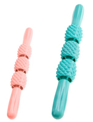 Massageador Manual com 3 Bolas Rolo de Plástico