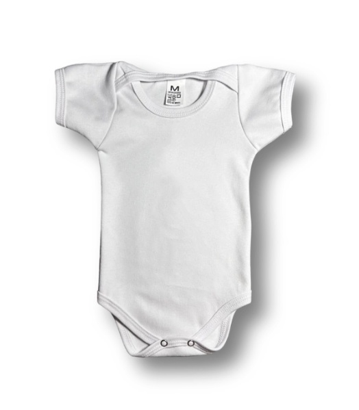 Body Bebê Ribana Branca Manga Curta para Bebê e para Sublimação KIT