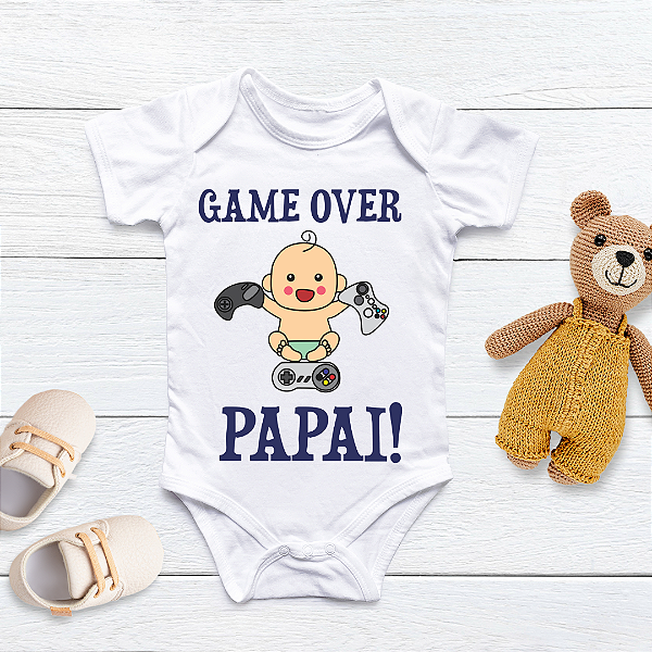 Body Personalizado Bebê Game Over Papai