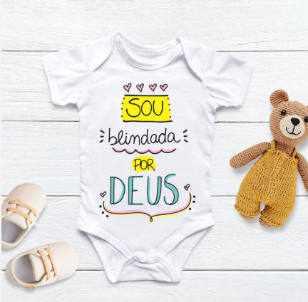 Body Personalizado Bebê Sou Blindada Por Deus