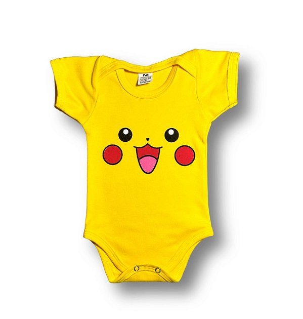 Body Bebê Temático Pikachu 100% Algodão.