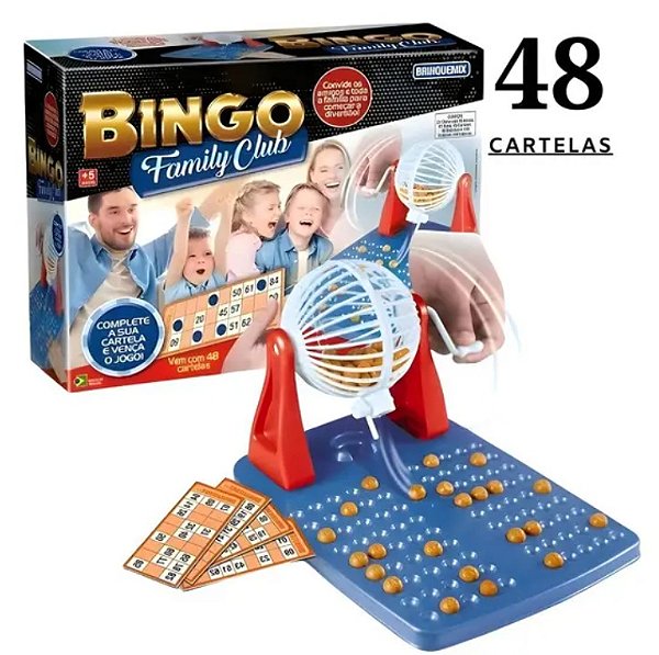 Bingo Family Club Com Globo e 48 Cartelas - Brinquemix