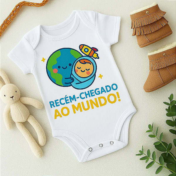 Body Personalizado Bebê Recem-Chegado ao Mundo