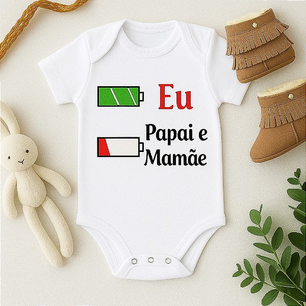 Body Personalizado Bebê Eu, Papai e Mamãe