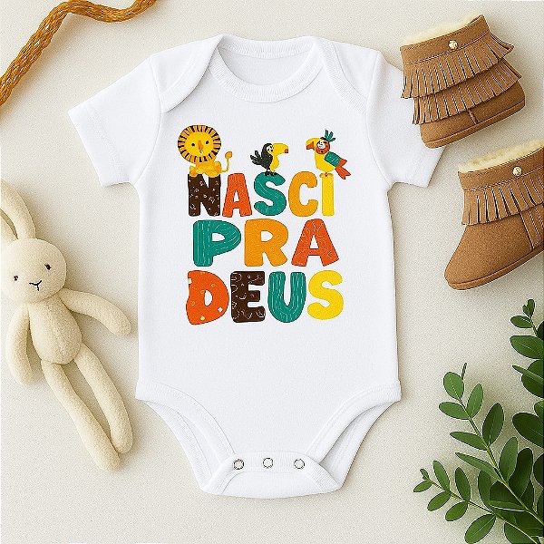 Body Personalizado Bebê Nasci para Deus