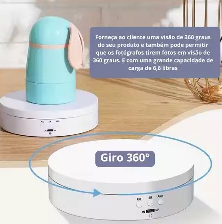 Suporte de Exibição Giratório Motorizado 13Cm  Mesa Giratória Elétrica de Carga