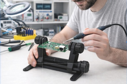 Suporte para Placa de Circuito Impresso, Ajustável, Fixação com Rosca, Equipamentos e Projetos - ABERTURA:12cm