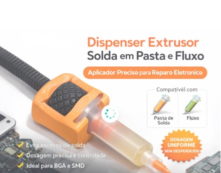 Dispenser Extrusor de Solda em Pasta e Fluxo | Aplicador Manual SMD BGA Reparo Eletrônico 10G.