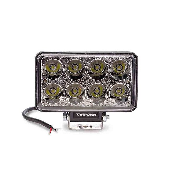 Farol de milha off-road retangular 8 LED 24w 9V/60V caminhão