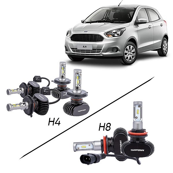 Kit Lâmpada Super Led Farol Alto Baixo Milha Ford Ka 2015