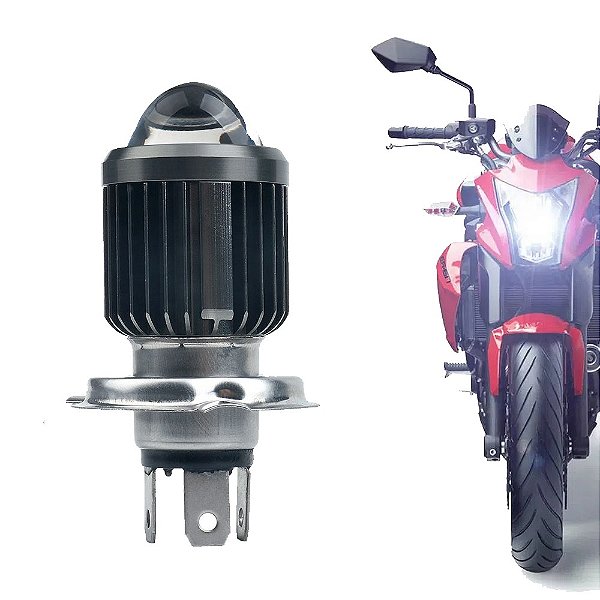 Lampada Farol Led H4 Moto Xre 300 Cg Fan Dual Color Projetor