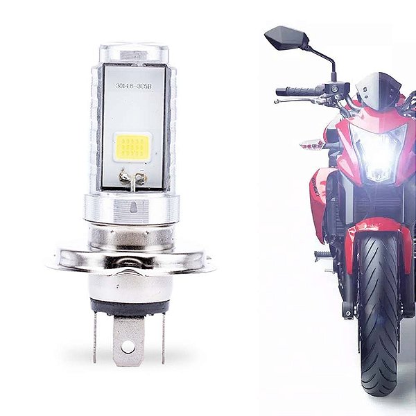 Lâmpada Moto Led Efeito Xenon H4 6000k