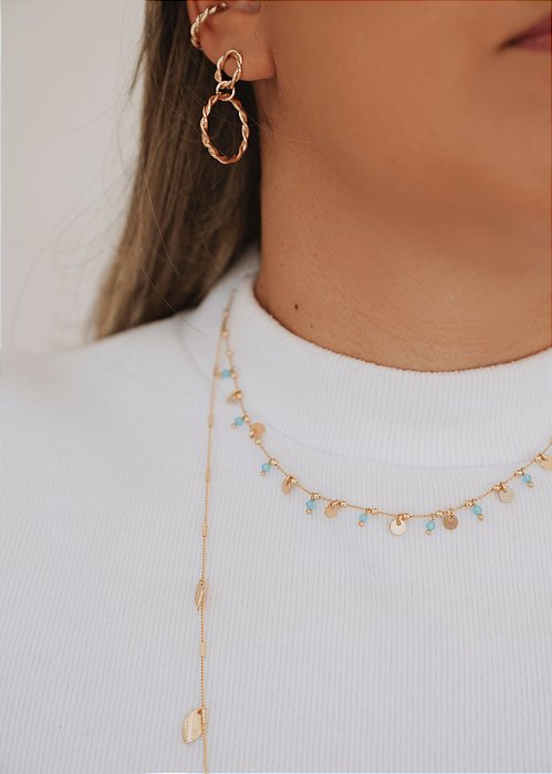 Brinco Daniela - argolas frontais banho ouro 18k