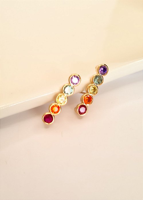 Brinco Melina - earcuff com zircônias banho ouro 18k