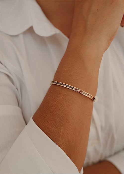Pulseira Samara - bracelete zircônias banho ouro 18k