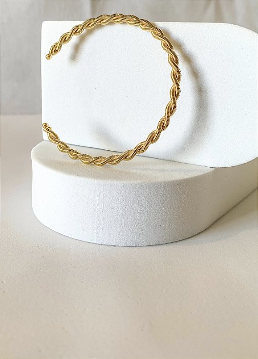 Pulseira Adriana - bracelete torcido banho ouro 18k