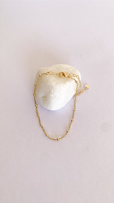 Pulseira Zara - veneziana com mini bolinhas Banho Ouro 18k