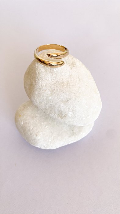 Anel Pietra - espiral ajustável Banho Ouro 18k