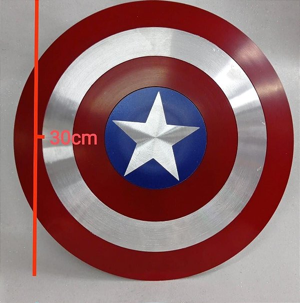 ESCUDO CAPITÃO AMERICA DE ALUMÍNIO 30 CM