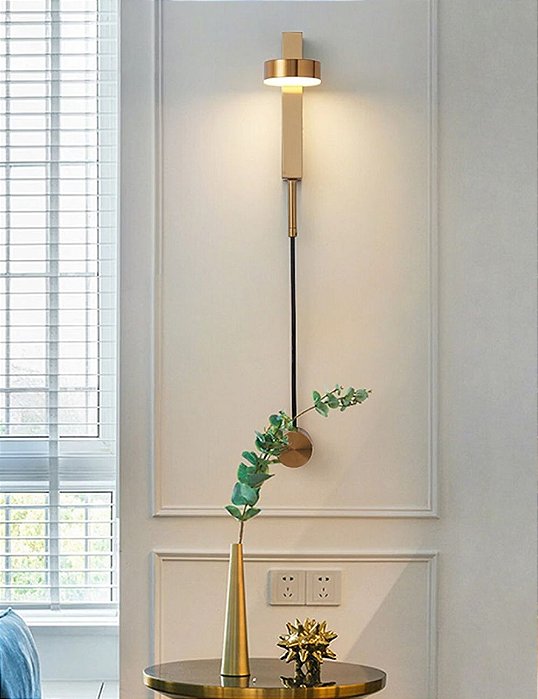 Arandela Decorativa Moderna Rotativa LED – Dourada