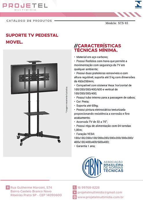 suporte para televisor 32  a 75 - STS 03