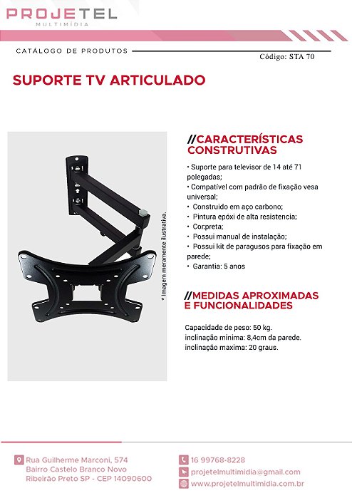 SUPORTE TV ARTICULADO - STA 70