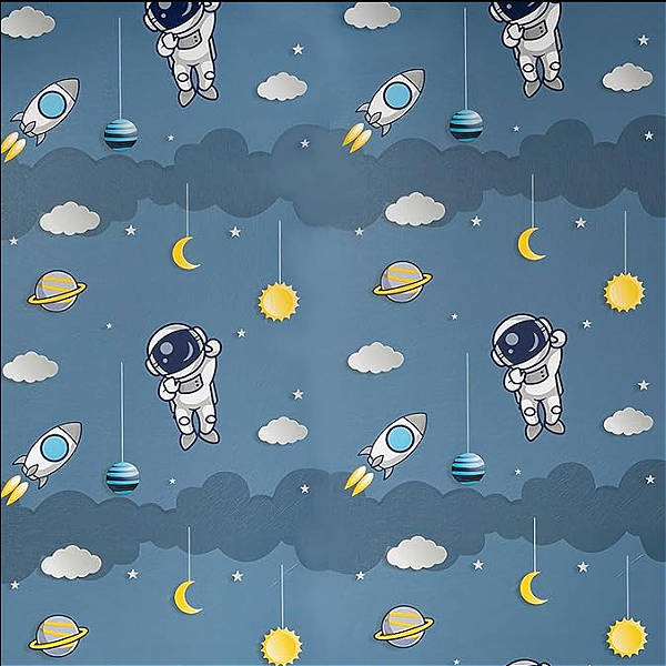 Papel de Parede Adesivo 5m X 45cm - Astronauta Infantil