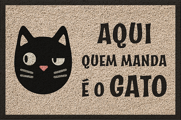 Tapete Capacho Vinilico 60x40cm Gato