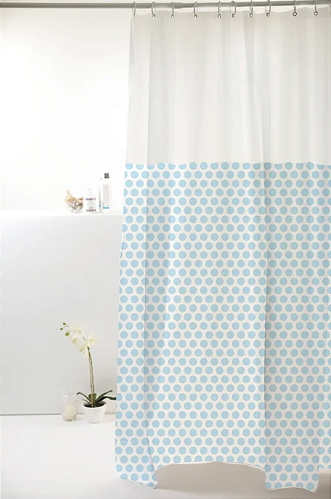 Cortina Box PVC Com Visor 1.98X1.80M Bolas Azuis