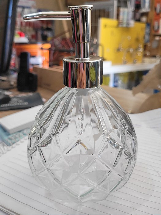 Porta Sabonete Líquido de Vidro Diamante