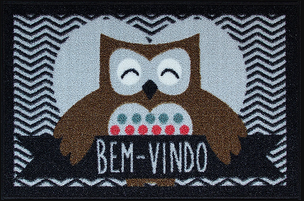 Tapete de Entrada 60x40cm Coruja