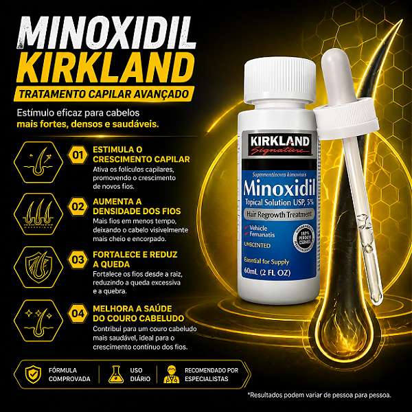1 MINOXIDIL KIRKLAND 5% COM APLICADOR
