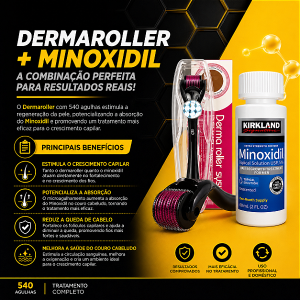 MINOXIDI KIRKLAND 5% + DERMAROLLER SYSTEM 0.50MM