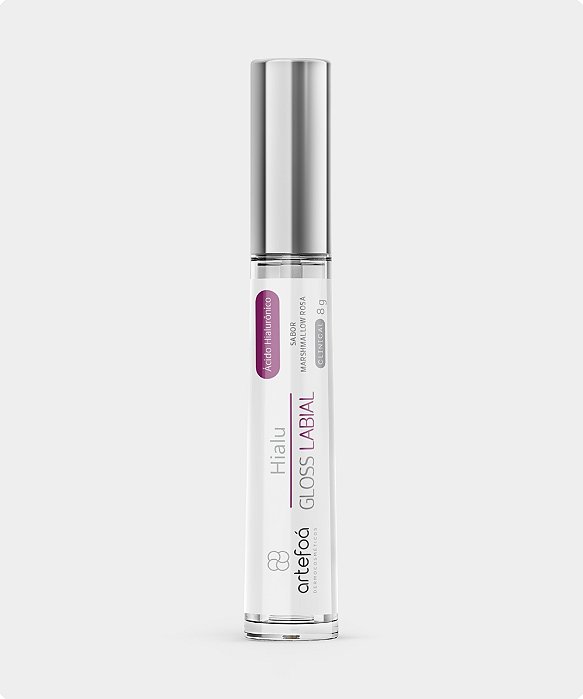 Hialu Gloss Labial - (com Ác Hialurônico) Sabor Marshmallow Rosa - 8g Artefoá