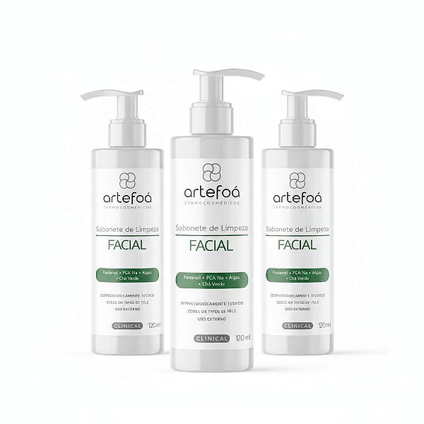 KIT 3 SABONETES FACIAL ARTEFOA 120ML