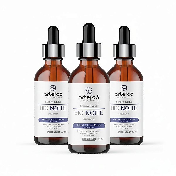 KIT 3 SÊRUNS FACIAL BIO NOITE HIBISCO MORINGA 30ML ARTEFOÁ