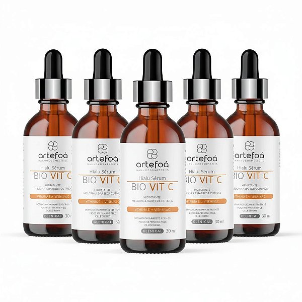 KIT 5 SÊRUNS FACIAL VITAMINA C HIALU BIO VIT C 30ML ARTEFOÁ