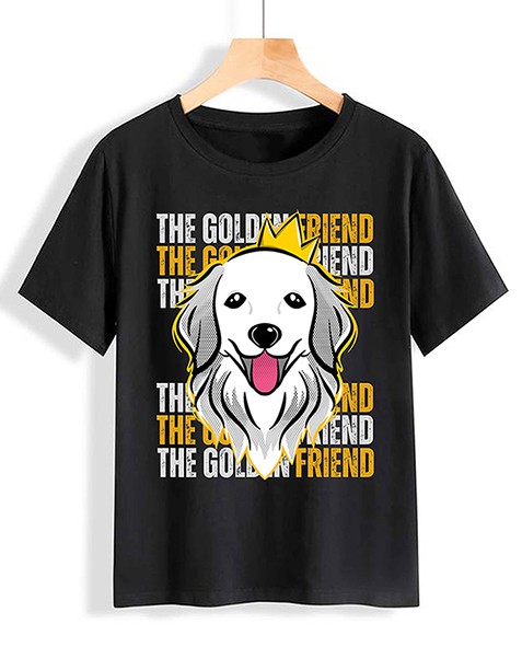 Camiseta Golden Retriever Adulto Malha Premium Algodão