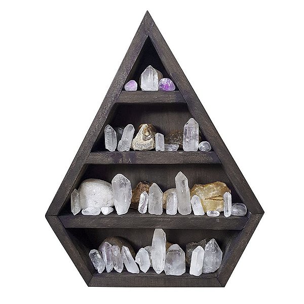 Nicho e altar diamante para pedras, cristais, óleo essencial ZR21