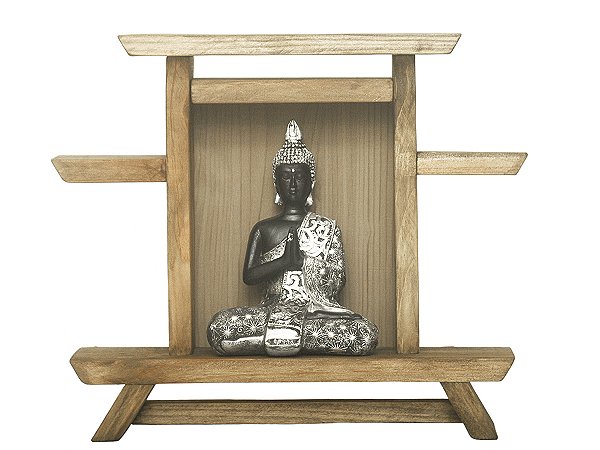 Templo Zen Altar de mesa para estátuas, religião, pedras e cristais ZA06
