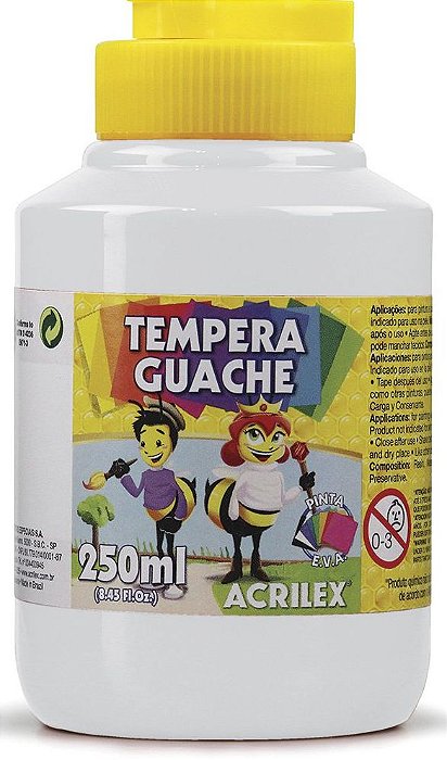 Tinta Guache, 250ml, Branco - Acrilex