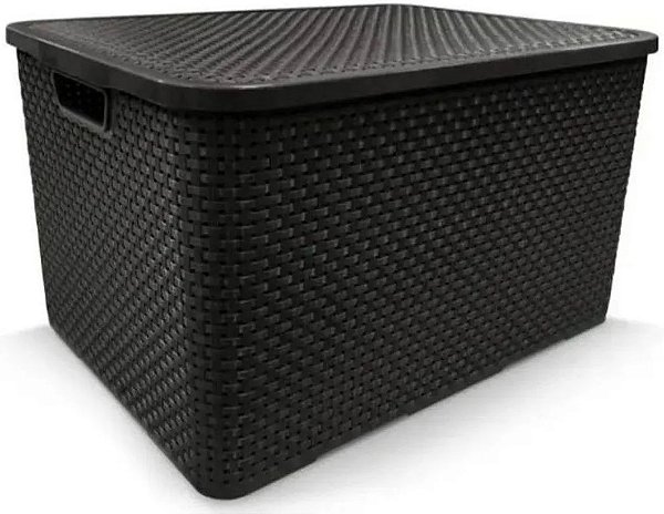 Caixa organizadora, 15L, preta- Rattan