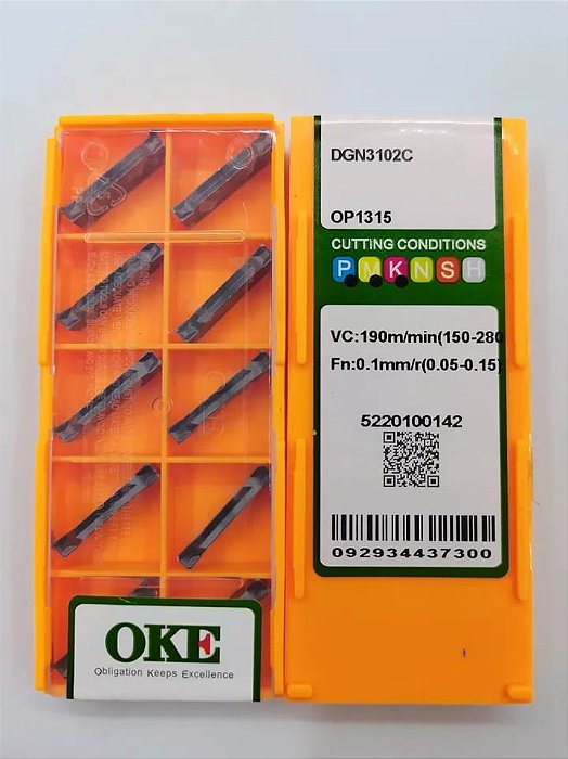 Inserto Pastilha DGN 2202C - OP1215 - CX 10 Peças - OKE