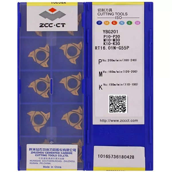 Inserto Pastilha de Rosca LT16 Interna 55º - CX 10 Peças ZCC