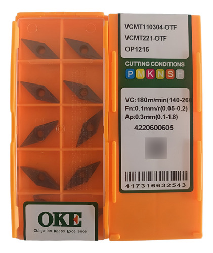 Pastilha Inserto Videa Vcmt11t304 - Otf Op1215 Oke Vcmt
